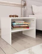 vidaXL Нощно шкафче бял гланц 40x30x30 см инженерно дърво