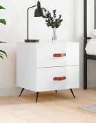 vidaXL Нощно шкафче бял гланц 40x35x475 см инженерно дърво