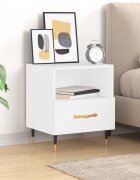 vidaXL Нощно шкафче бял гланц 40x35x475 см инженерно дърво
