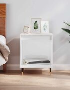 vidaXL Нощно шкафче бял гланц 40x35x50 см инженерно дърво