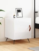 vidaXL Нощно шкафче бял гланц 40x40x50 см инженерно дърво
