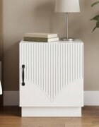 vidaXL Нощно шкафче Бял гланц 43 x 345 x 47 см Инженерна дървесина