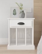 vidaXL Нощно шкафче бял гланц 43x36x50 см