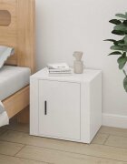 vidaXL Нощно шкафче бял гланц 50x39x47 см