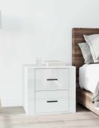 vidaXL Нощно шкафче бял гланц 50x39x47 см