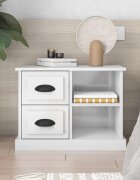 vidaXL Нощно шкафче бял гланц 60x355x45 см