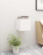 vidaXL Нощно шкафче бялo 305x30x30 см инженерно дърво