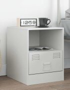 vidaXL Нощно шкафче бяло 345x39х44 см стомана