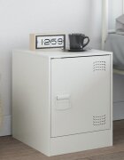 vidaXL Нощно шкафче бяло 345x39х44 см стомана