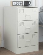 vidaXL Нощно шкафче бяло 345x39x62 см стомана