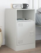 vidaXL Нощно шкафче бяло 345x39x62 см стомана