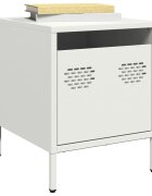 vidaXL Нощно шкафче бяло 35x39x435 см стомана