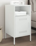 vidaXL Нощно шкафче бяло 36x39x68 см стомана