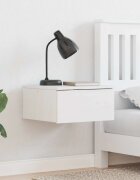 vidaXL Нощно шкафче Бяло 37 x 35 x 185 см Борово дърво масив