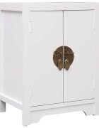 vidaXL Нощно шкафче бяло 38x28x52 см дърво от пауловния