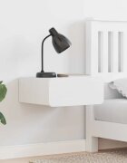 vidaXL Нощно шкафче Бяло 39 x 34 x 165 см Борово дърво масив