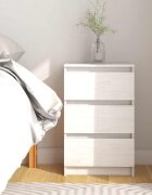 vidaXL Нощно шкафче бяло 40x295x64 см борово дърво масив