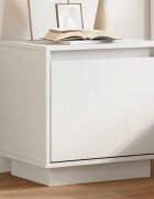 vidaXL Нощно шкафче бяло 40x30x40 см борово дърво масив