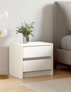 vidaXL Нощно шкафче бяло 40x31x355 см борово дърво масив