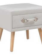 vidaXL Нощно шкафче бяло 40x35x40 см изкуствена кожа