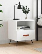 vidaXL Нощно шкафче бяло 40x35x475 см инженерно дърво