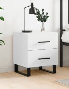 vidaXL Нощно шкафче бяло 40x35x475 см инженерно дърво