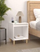 vidaXL Нощно шкафче бяло 40x35x50 см инженерно дърво