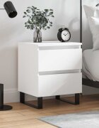 vidaXL Нощно шкафче бяло 40x35x50 см инженерно дърво