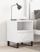 vidaXL Нощно шкафче бяло 40x35x50 см инженерно дърво