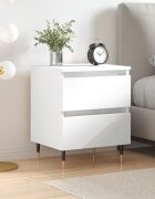 vidaXL Нощно шкафче бяло 40x35x50 см инженерно дърво