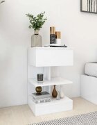 vidaXL Нощно шкафче бяло 40x35x65 см инженерно дърво