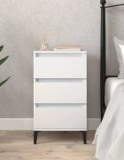 vidaXL Нощно шкафче бяло 40x35x70 см инженерно дърво