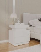 vidaXL Нощно шкафче бяло 45x35x52 см инженерно дърво