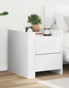 vidaXL Нощно шкафче бяло 45x50x50 см инженерно дърво
