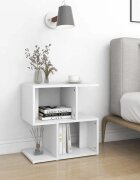 vidaXL Нощно шкафче бяло 50x30x515 см инженерно дърво