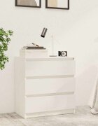 vidaXL Нощно шкафче бяло 60x36x64 см бор масив