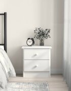 vidaXL Нощно шкафче бяло ALTA 41x35x41 см бор масив