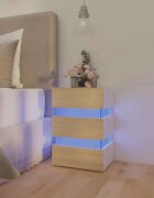 vidaXL Нощно шкафче бяло и дъб сонома 45x35x67 см инженерно дърво
