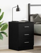 vidaXL Нощно шкафче черен дъб 38x35x55 см инженерно дърво