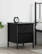 vidaXL Нощно шкафче Черен дъб 40 x 42 x 50 cm Инженерно дърво и метал