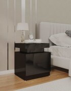 vidaXL Нощно шкафче черен гланц 45x35x52 см инженерно дърво