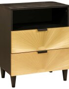 vidaXL Нощно шкафче Черен и златен 50 x 33 x 62 см Инженерна дървесина