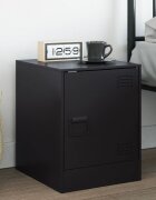 vidaXL Нощно шкафче черно 345x39x44 см стомана