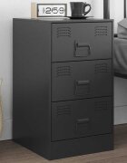 vidaXL Нощно шкафче черно 345x39x62 см стомана