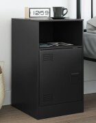 vidaXL Нощно шкафче черно 345x39x62 см стомана