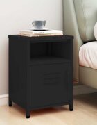 vidaXL Нощно шкафче черно 35х35х51 см стомана