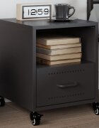 vidaXL Нощно шкафче черно 36x39x435 см стомана