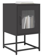vidaXL Нощно шкафче черно 36x39x605 cm Студено валцувана стомана