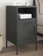 vidaXL Нощно шкафче черно 36x39x68 см стомана