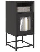 vidaXL Нощно шкафче черно 36x39x78 cm Студено валцувана стомана